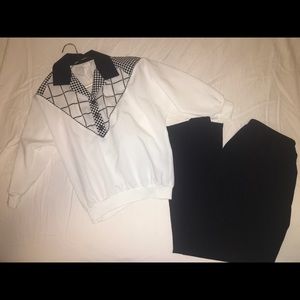 Vintage Checkered Windbreaker Set